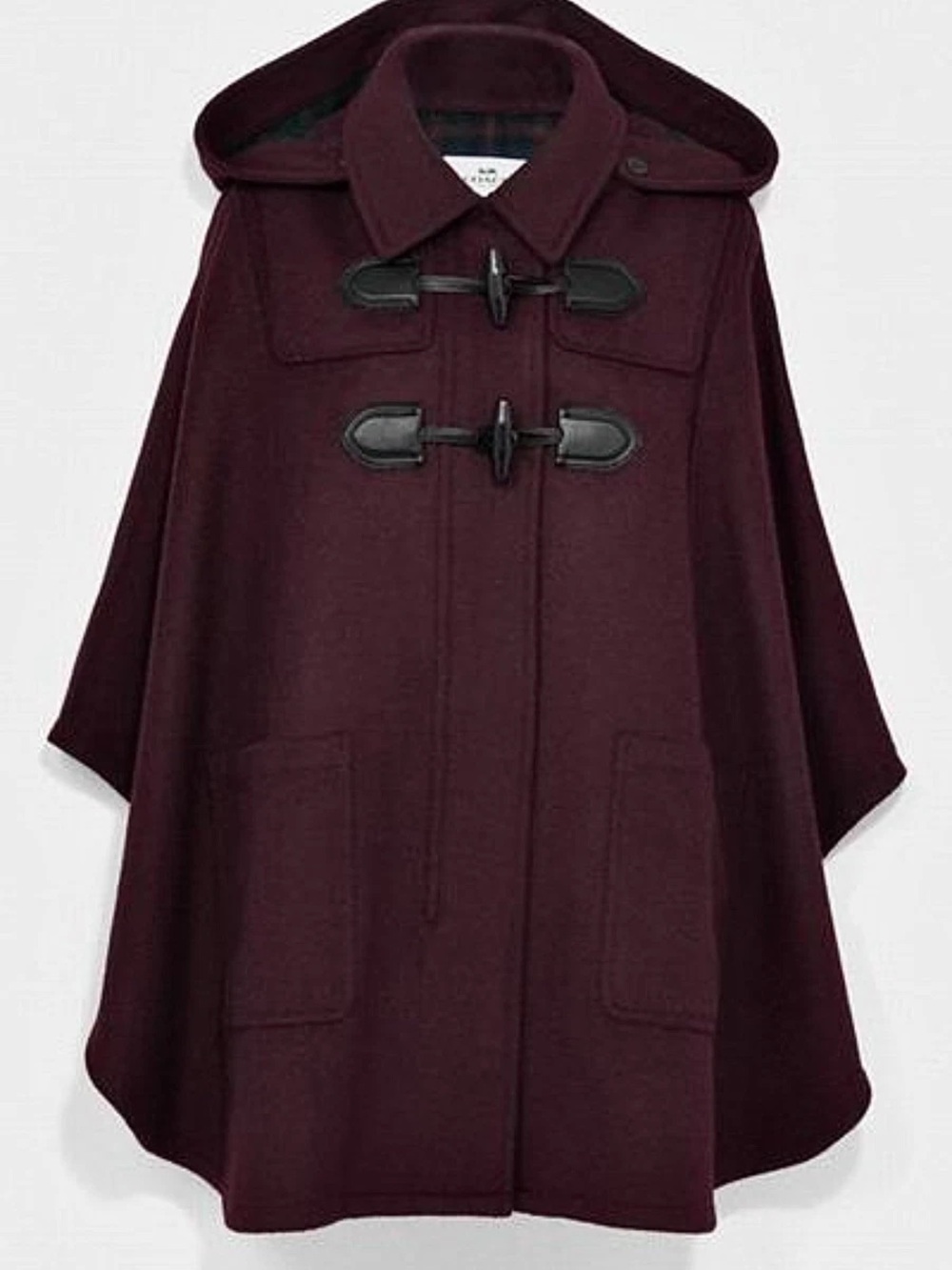 Coach Duffle Cape Burgundy Wool One Size Fits Most